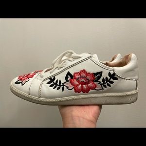 Kate Spade White Floral Embroidered Sneakers